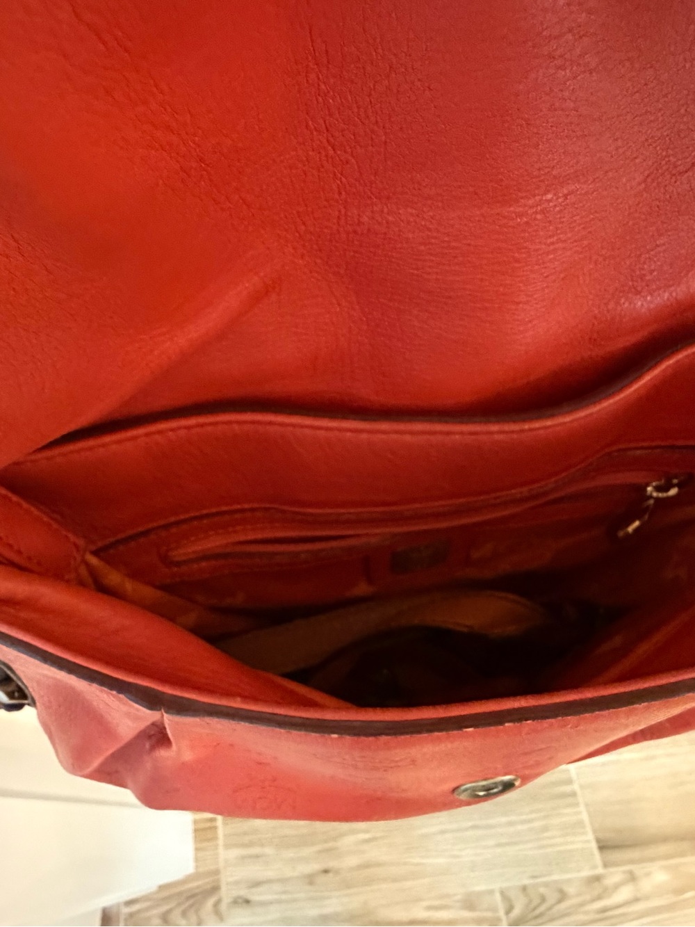 MCM Burnt Orange Leather Flap Shoulder Bag - Picture 8 of 8
